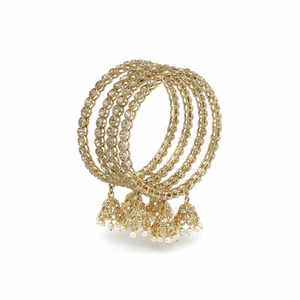 Elegant Austrian Stone & Pearl Statement <b>Bangles</b> <b>Set</b> Premium Designer Jewelry for Women Wedding & Party Wear Collection - Product Image 2