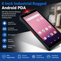 Terminal de données portable industriel robuste Android 6 pouces avec NFC, lecteur de codes-barres sans fil Honeywell pour magasin de vêtements