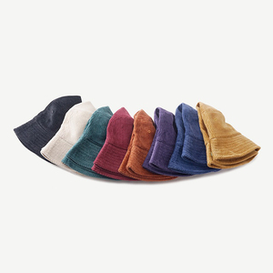 หมวกบักเก็ตผ้าฝ้ายสำหรับผู้ชายหมวกแบบปีกกว้างหมวกชาวประมงสำหรับผู้ใหญ่พร้อมการปักแบบปรับแต่งได้สีดำสีขาว - Product Image 5