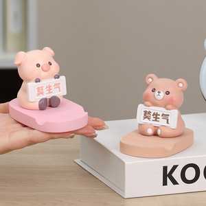 Cute Pig Phone <b>Stand</b> Resin Desktop Holder For <b>Iphone</b> Office Decoration Gift - Product Image 2