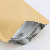 Sachets de thé à marque privée en stock, impression OEM, sachets debout pour emballage de thé, plusieurs tailles, papier kraft brun, sac refermable en aluminium imprimé