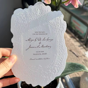 Gepersonaliseerde 3D-geëmbosseerde luxe felicitatiekaarten, op maat gemaakte vorm, logo, eigen label voor bedrijven, bedankkaartjes/ordernoten - Product Image 4