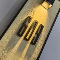 Plaque de numéro de maison en pierre éclairée par LED, chiffres 3D en relief, pour villa, hôtel, appartement, entrée, fonction de sonnette en option