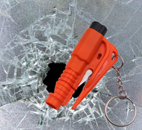 Outil d'évacuation d'urgence pour voiture OEM DIY en plastique multifonction 3 en 1 avec sifflet d'alarme, brise-vitre, porte-clés et coupe-ceinture