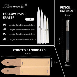 33 Pièces de estompes et tortillons en papier <span class=keywords><strong>pour</strong></span> le <span class=keywords><strong>dessin</strong></span>, avec papier abrasif, taille-crayon, gomme à modeler et éponge à estomper - Product Image 4