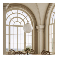 Ventanas de Vidrio Doble con Arco de Estilo Francés SJUMBO, Puerta con Pantalla Insonorizante, Marco de Aluminio