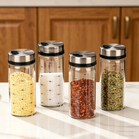 Pot à épices en verre borosilicate transparent multi-tailles 200ml 300ml 500ml, récipient à condiments anti-poussière pour la maison