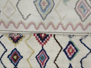 Custom Hand-Knotted Moroccan Area Rug Set with Square Floor Cushions – Wool Silk Blend Geometric Soft Durable Artisan <b>Carpet</b> - Product Image 2