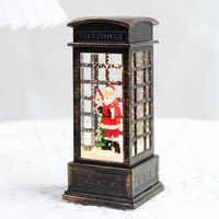 Lanterne en cristal de Noël, veilleuse LED Père Noël, ornement de décoration de table, cadeau de fête de Noël