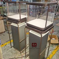 Vitrine de Luxe pour Montres, Kiosque Personnalisé pour Boutique de Montres, Bois, Acier Inoxydable, Verre Trempé, Métal de Haute Qualité, Luxe Moderne