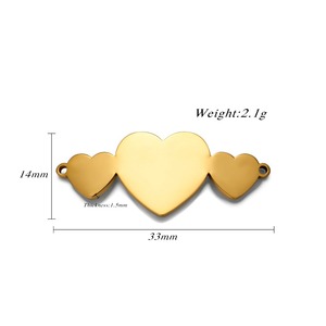 Conectores de Corazón de Acero Inoxidable con Baño de Oro de 18K para Bisutería, Accesorios para Hacer Pulseras, Resistentes al Agua y Antialérgicos - Product Image 3