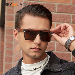 Lunettes de soleil polarisées Greyjack pour hommes, monture marron en PC, verres TAC UV400, lunettes de sport d'extérieur - Product Image 1