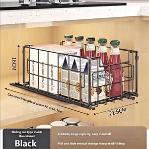Étagère de <span class=keywords><strong>rangement</strong></span> de cuisine pliable en métal sur pied avec design portable pour le <span class=keywords><strong>rangement</strong></span> des épices et des assaisonnements sur comptoir - Product Image 4