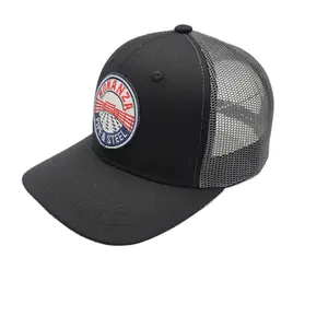 Gorra personalizada de algodón para camionero, gorra de malla de 6 paneles, Color Gris Carbón, bordado 3D, Logo Vintage, sombrero de camionero, 112