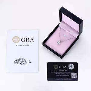 VVS Moissanite 1ct 2ct 3ct Collar con colgante redondo Chapado en <span class=keywords><strong>oro</strong></span> Plata de Ley 925 para <span class=keywords><strong>hombre</strong></span> Mujer con certificado Gra - Product Image 5