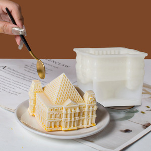 Moule en silicone DIY fait main, écologique, résistant à la chaleur, <span class=keywords><strong>de</strong></span> qualité alimentaire, pour gâteau <span class=keywords><strong>mousse</strong></span> d'anniversaire, crème glacée, motif <span class=keywords><strong>Louvre</strong></span> créatif - Product Image 1