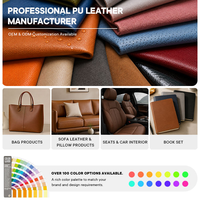 Tela de Cuero PU de Grano Continuo Natural Mate de Dos Tonos, 0.8 mm, 52 Pulgadas de Ancho, Colores Personalizados para Zapatos y Bolsos, Venta al Por Mayor