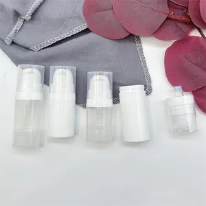 5ml 10ml beyaz mini cilt bakımı boş pet kozmetik basın pompa şişeleri