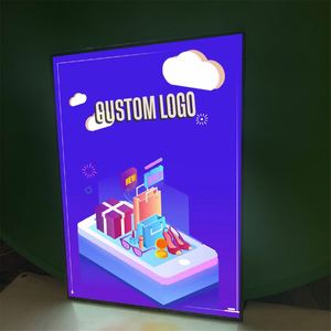 Custom Brand Logo Aluminum Hanging Rectangle <b>Light</b> Box Menu <b>Board</b> A4 LED Menu Poster - Product Image 1