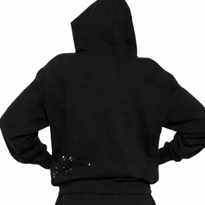 Fabricante de Ropa al por Mayor, Sudadera con Capucha de Algodón con Estampado de Logotipo, Sudadera con Capucha Desgastada, Sudadera con Estampado Puff, Sudadera con Hombros Caídos - Product Image 3