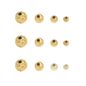 Cuentas redondas texturizadas de acero inoxidable con orificio para la fabricación de joyería DIY 6mm 8mm 10mm 12mm 14mm 16mm 18mm 20mm - Product Image 5