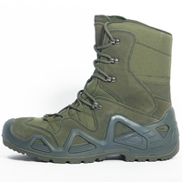 Bottes tactiques montantes imperméables à lacets - Légères, respirantes, semelle intermédiaire en caoutchouc PU antidérapante, tige en daim résistante aux taches