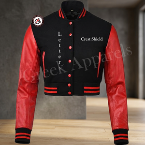 Delta | Sigma | theta sorority Greek เสื้อแจ็กเก็ตเบสบอลปักลายหนังขนแกะแขนเสื้อแจ็คเก็ต - Product Image 3