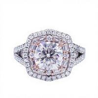 Bagues de fiançailles Tianyu Gems de luxe personnalisées en or blanc et rose 14k 18k avec diamant moissanite taille coussin vintage pour femmes