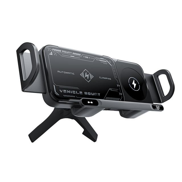 15W Wireless 360 Degree Rotating Magnetic Phone Holder 12 Volt Type C Auto Clamp Adapter Charger Stand for Mobile Phones