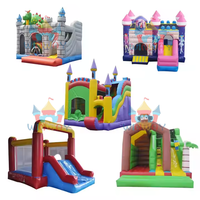 WINWAYTOYS Nouveauté : Château gonflable extérieur sur le thème de la Lune, couleur macaron, pour enfants, 3x3m/4x4m