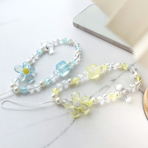 Đầy màu sắc Acrylic hoa pha lê hạt điện thoại chuỗi điện thoại di động Dây buộc dây đeo cho tất cả các trường hợp điện thoại - Product Image 6