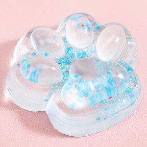 Kawaii Crystal Sequins Jelly <b>Cat</b> Paw TPR <b>Squishy</b> Toy Stress Relief Decompression Gift for Kids Adults Age Range 5 to 7 Years - Product Image 4