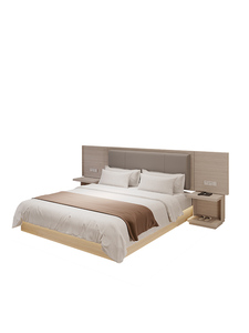 Không tốn kém đôi vua nữ hoàng Kích thước gỗ cơ sở khung giường cho khách sạn đồ nội thất phòng ngủ với nệm và đầu giường đầu giường - Product Image 4