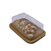 Plateau à beurre en bambou avec couvercle pour comptoir et étagère de porte de réfrigérateur
