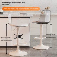 Tabouret de bar haut pivotant réglable en fer moderne et léger avec dossier pour bar à domicile, salon, usage commercial