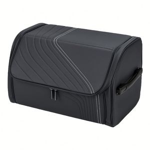 AOITO M9 Organisateur de coffre de voiture de luxe en cuir PU pliable avec compartiment en maille, fonction de suspension, pliable, pour dossier de siège de voiture, accès facile - Product Image 4