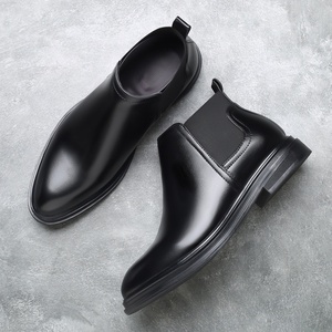 Bottes <span class=keywords><strong>Chelsea</strong></span> pour hommes, style britannique, décontractées, grande taille, à enfiler, mi-mollet, respirantes, à bout pointu - Product Image 1