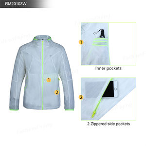 남성용 경량 자외선 차단 바람막이 반사 발광 하이테크 재킷 UV 기능성 윈드브레이커 여성 의류 슬림핏 - Product Image 5