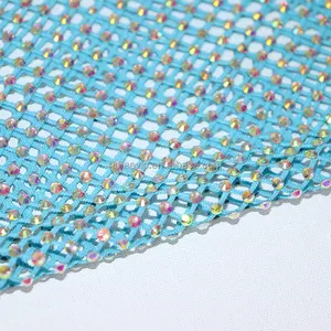 Tessuto di maglia di strass di alta qualità SS12 brillante cristallo scintillante tessuto di maglia