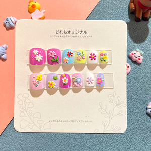 <span class=keywords><strong>Faux</strong></span> ongles en ABS de petite taille à la mode pour enfants, embossés, à presser, couvrant entièrement, motif de dessin animé, 12 pièces, pointes d'ongles pour - Product Image 6