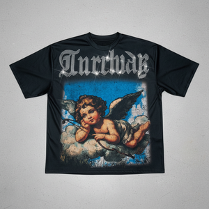 Người đàn ông của Rhinestone thiên thần đồ họa T-Shirt sắc thời trang dạo phố thời trang quá khổ Ngắn Tay Áo Tee - Product Image 4