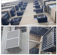 Grille de protection extérieure en alliage d'aluminium pour unité de climatisation avec persiennes pour la ventilation et un écran anti-pluie