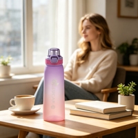 Bouteille anti-fuite avec options de parfum, couvercle à clapet, paille intégrée pour boire directement – Idéale pour l'école, le cyclisme, le camping, la gym, les cadeaux, la maison et l'extérieur