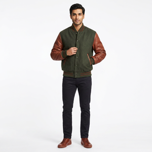 Blouson universitaire de baseball personnalisé pour homme 2025 – Broderie frontale, imperméable et respirant, 100 % coton, idéal pour l'hiver – Vente en gros - Product Image 1