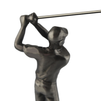 Figurine de trophée de golf miniature 3D en fonte mate finition étain antique