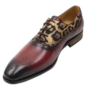 Custom Made China Lightweight Leopard Print Oxford Dress <b>Shoes</b> Business Genuine - Product Image 1