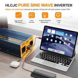 Hệ thống năng lượng mặt trời gia dụng 12v sang 110v <span class=keywords><strong>220v</strong></span> Biến tần sóng sin thuần túy cho ô tô 4000w 5000w - Product Image 2