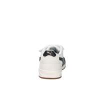 Baskets de sport pour enfants respirantes, blanches et noires, avec talon de 2 cm, fermeture Velcro, semelle intermédiaire en toile EVA et semelle extérieure en caoutchouc – Chaussures tendance