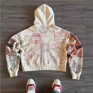 Gravvi Sweat à capuche décontracté pour homme en coton épais 420 grammes, style Hip Hop Y2K Streetwear, coupe oversize, service complet - Product Image 2