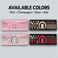 Lot de 23 pinceaux de maquillage professionnels de luxe avec strass scintillants – Style diamant